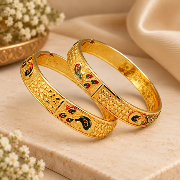 Gold_Alloy_Enamel_Decorative_Bangles_For_Women