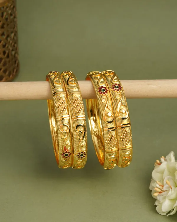 Gold_Alloy_Floral_Engraved_Bangles_For_Women