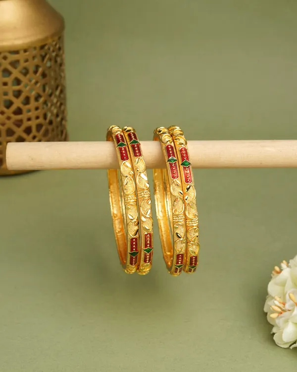 Gold_Alloy_Red_Green_Embellished_Bangles_For_Women