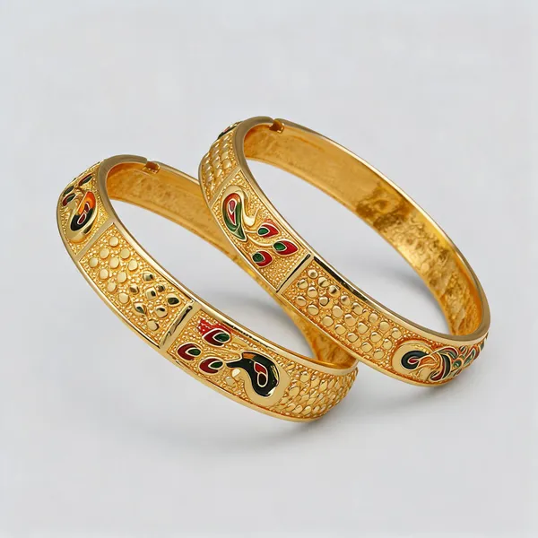 Gold_Alloy_Enamel_Decorative_Bangles_For_Women