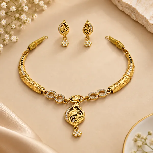 Gold_Alloy_Traditional_Necklace_And_Earrings_Set_For_Women