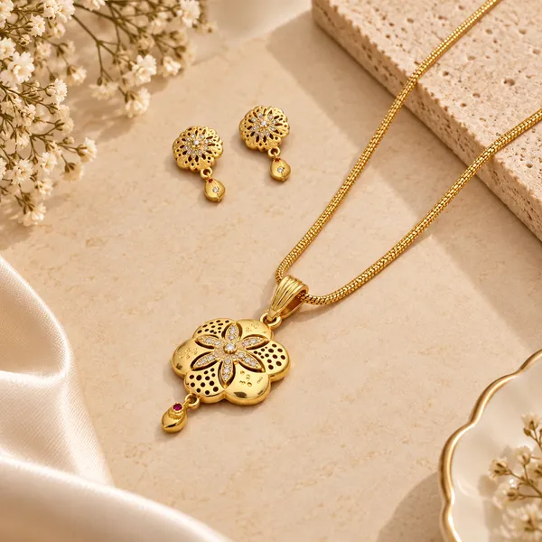 Gold_Alloy_Floral_Necklace_Set_For_Women