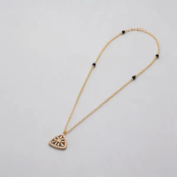 Gold_Alloy_Black_Beaded_Triangular_Pendant_Mangalsutra_Necklace_For_Women