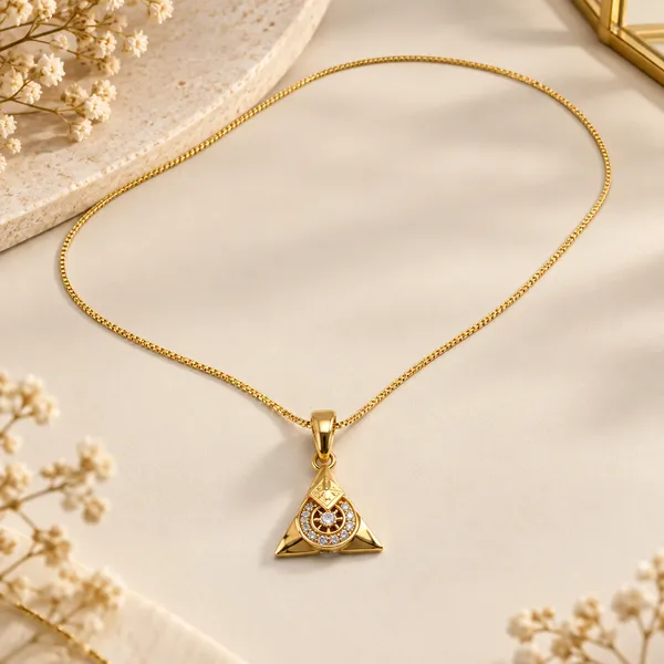 Gold_Alloy_Triangle_Pendant_Necklace_For_Women
