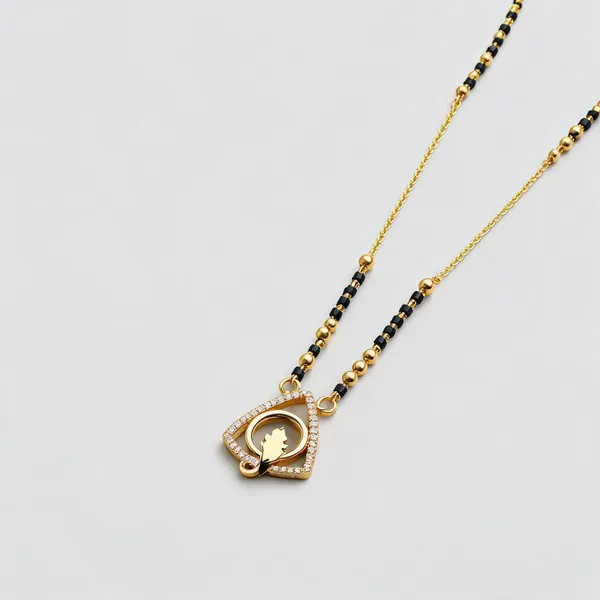 Black_Gold_Alloy_Heart_Leaf_Pendant_Mangalsutra_Necklace_For_Women