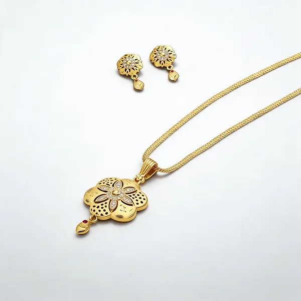 Gold_Alloy_Floral_Necklace_Set_For_Women
