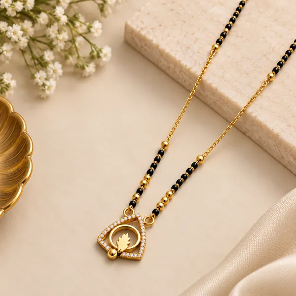 Black_Gold_Alloy_Heart_Leaf_Pendant_Mangalsutra_Necklace_For_Women