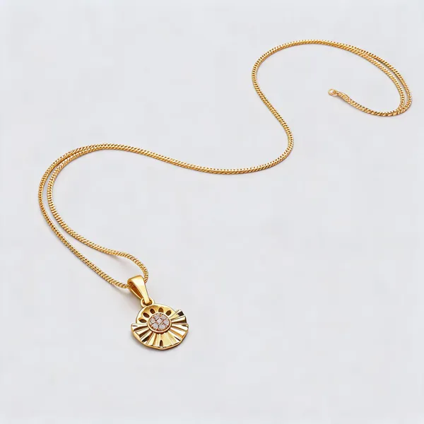 Gold_Alloy_Sunburst_Pendant_Necklace_For_Women