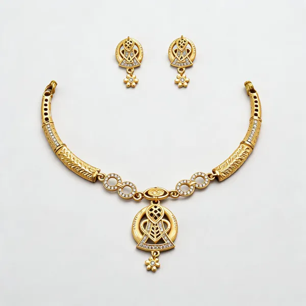 Gold_Metal_Ornate_Traditional_Necklace_Set_For_Women