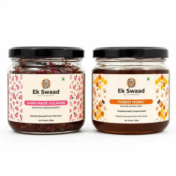 Gulkand_&_Honey_Combo_|_Small_(Gulkand_300g+Honey_350g)