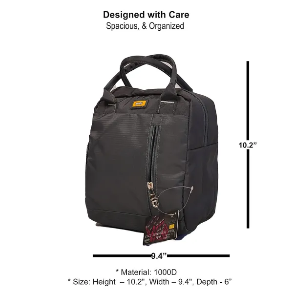 Fluxy_Big_Lunch_Bag_In_Grey_Heavy_Duty_1000d_Black_Tote_Leakproof_Spacious_For_Office_School_Travel