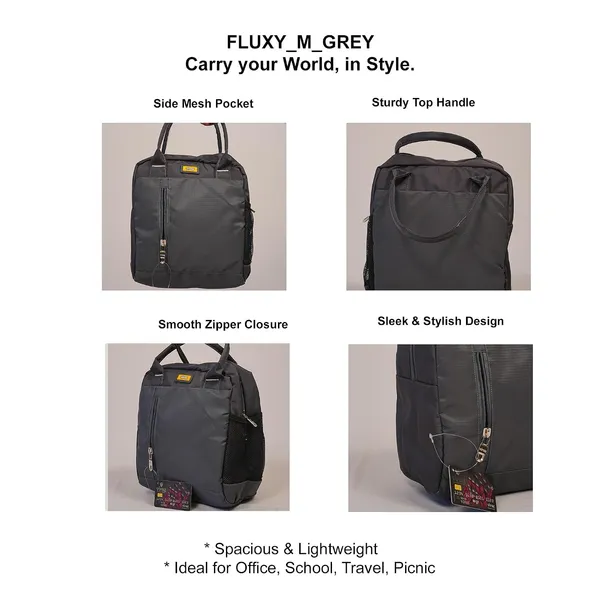 Fluxy_Big_Lunch_Bag_In_Grey_Heavy_Duty_1000d_Black_Tote_Leakproof_Spacious_For_Office_School_Travel