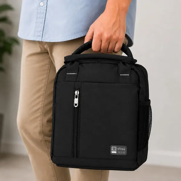 Fluxy_Lunch_Bag_For_Men_Women_Bottle_Holder_Black