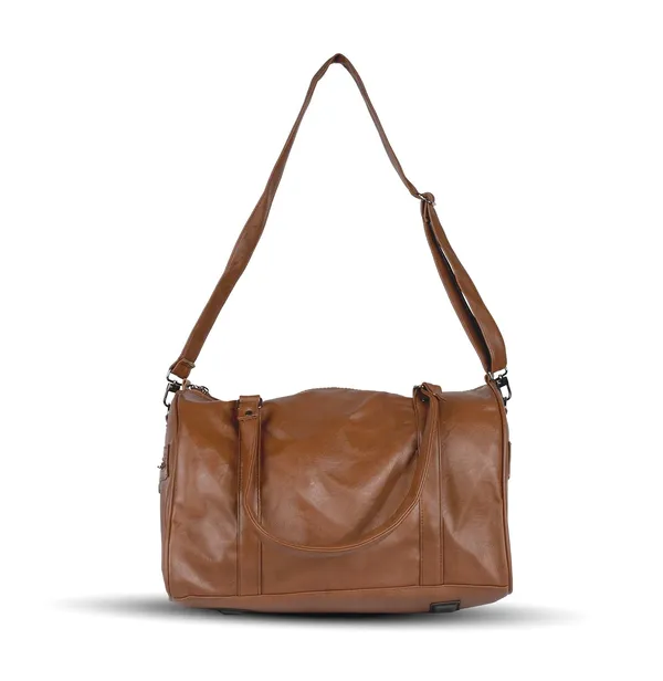 Travel_Duffle_Bag_For_Men_Women_30l_Rexine_Material_Lightweight_Waterproof_Carry_Bag_With_4_Compartments_Gym_Bag_Weekender_Bag_Cabin_Luggage_Overnight_Travel_Bag_Tan