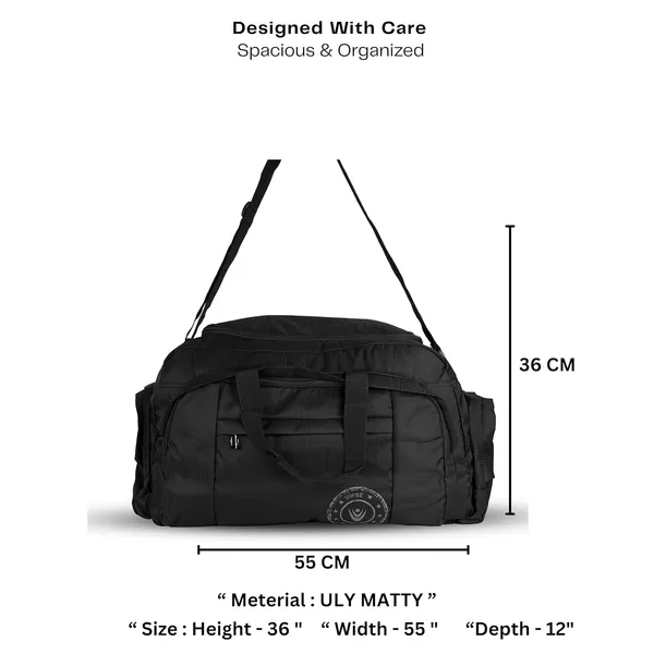 Ahead_Big_Travel_Duffle_Bag_For_Men_Women_61_3l_Uly_Matty_Material_Large_Capacity_With_5_Compartments_Durable_Lightweight_Carry_On_Ideal_For_Travel_Long_Trips_Outdoor_Use_Black