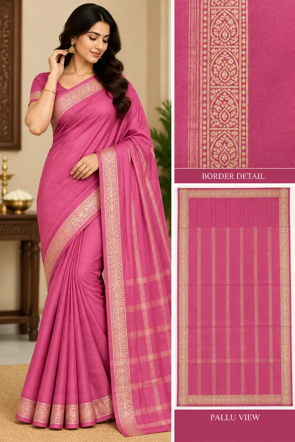 Pink_Semi_Crepe_Traditional_Saree_For_Women