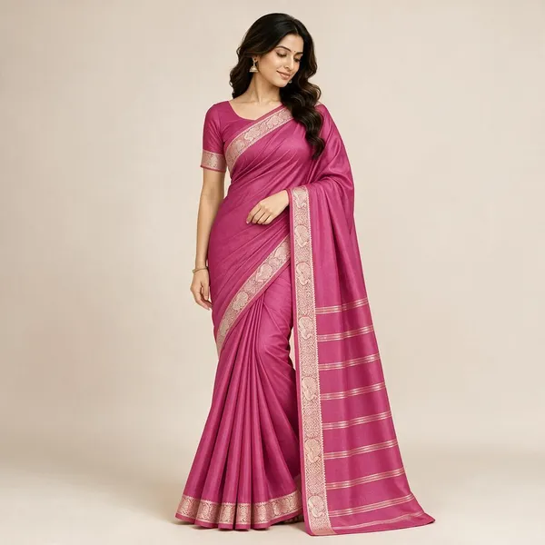 Pink_Semi_Crepe_Traditional_Saree_For_Women