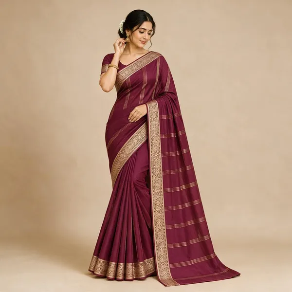 Maroon_Semi_Crepe_Woven_Traditional_Saree_For_Women