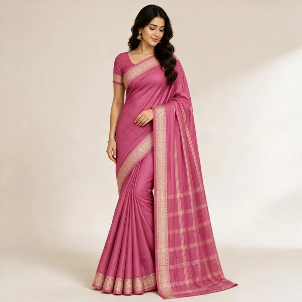 Pink_Semi_Crepe_Traditional_Saree_For_Women