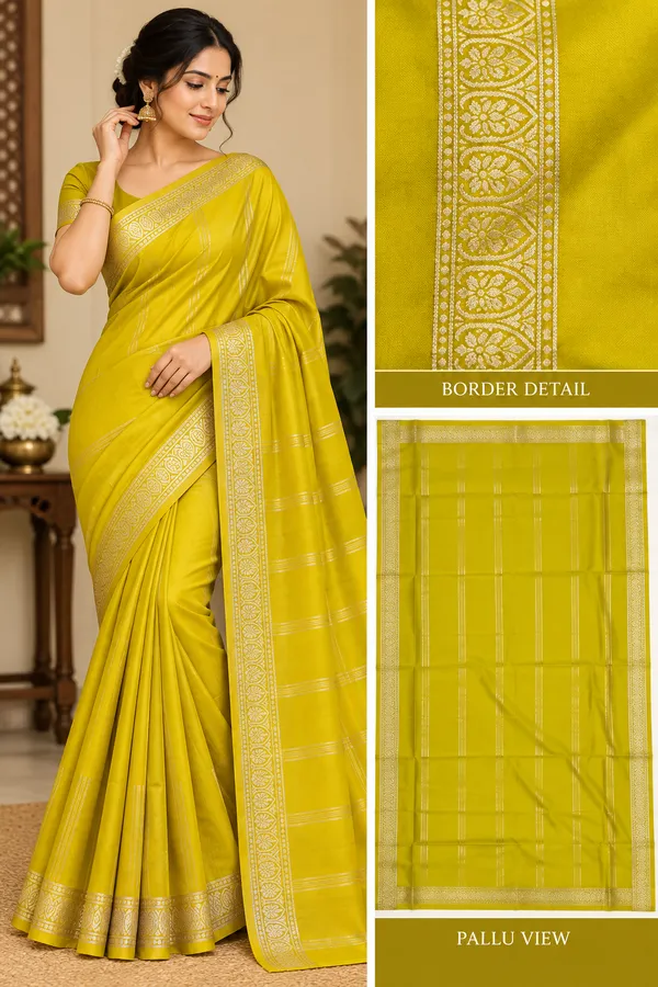 Yellow_Semi_Crepe_Traditional_Saree_For_Women