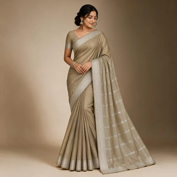 Beige_Semi_Crepe_Woven_Border_Saree_For_Women
