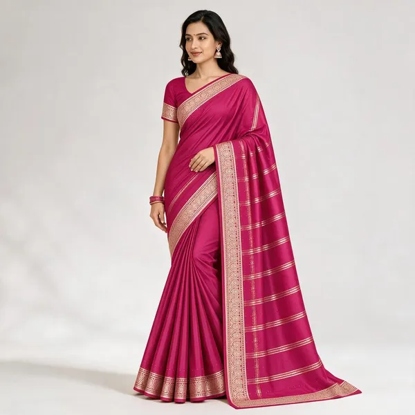 Pink_Semi_Crepe_Traditional_Saree_For_Women