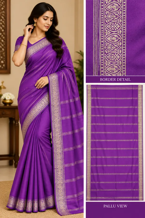 Purple_Semi_Crepe_Zari_Border_Saree_For_Women