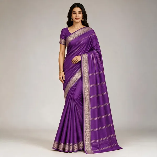 Purple_Semi_Crepe_Zari_Border_Saree_For_Women