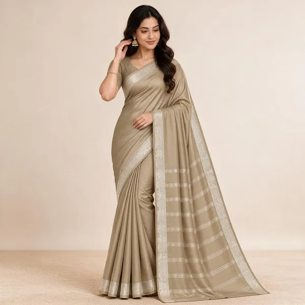 Beige_Semi_Crepe_Woven_Saree_For_Women