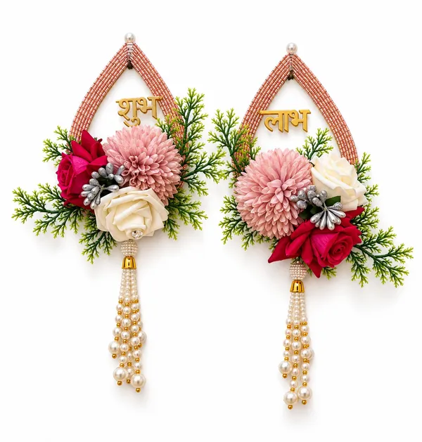 Golden_Drop_With_Artifical_Flower_Shubh_Labh