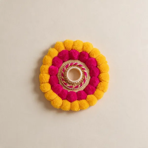 Mdf_Base_With_Pompom_Candle_Holder_Candle_Holder_Candle_Holder