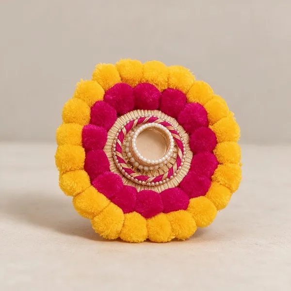 Mdf_Base_With_Pompom_Candle_Holder_Candle_Holder_Candle_Holder