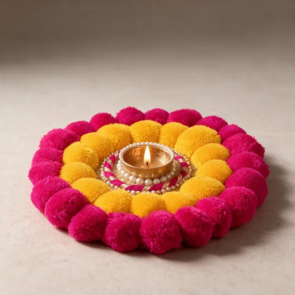 Mdf_Base_With_Pompom_Candle_Holder_Candle_Holder