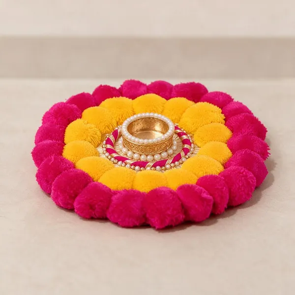 Mdf_Base_With_Pompom_Candle_Holder_Candle_Holder