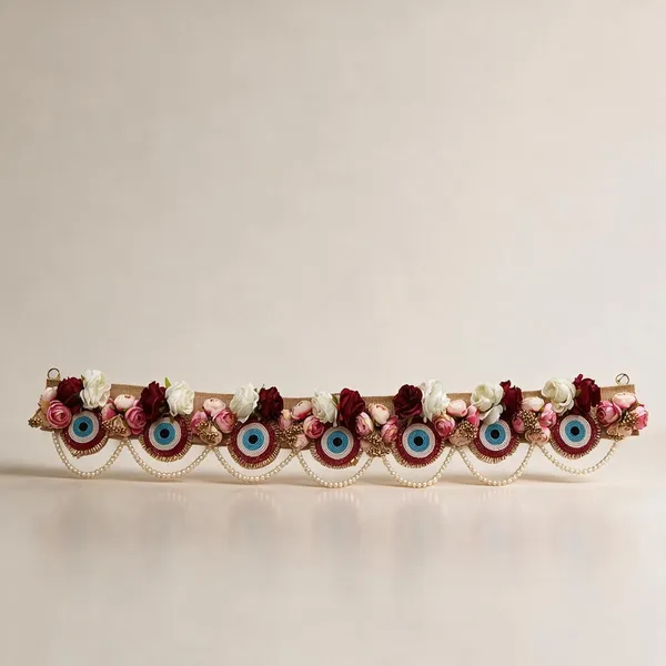 Jute_Base_With_Artifcila_Flower_And_Evil_Eye_Dwar_Toran