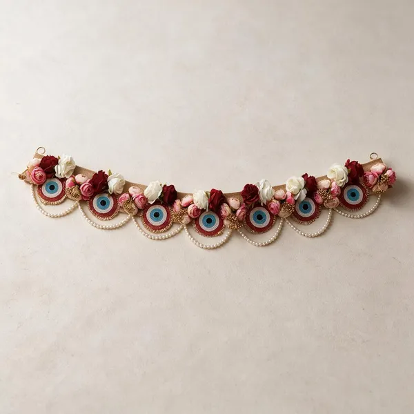 Jute_Base_With_Artifcila_Flower_And_Evil_Eye_Dwar_Toran