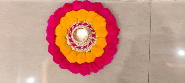 Mdf_Base_With_Pompom_Candle_Holder_Candle_Holder