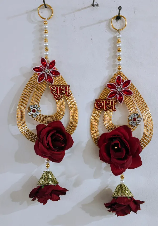 Golden_Drop_With_Artifical_Flower_Shubh_Labh