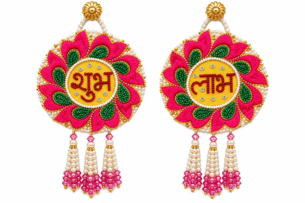 royal_pink_floral_shubh_labh_hanging