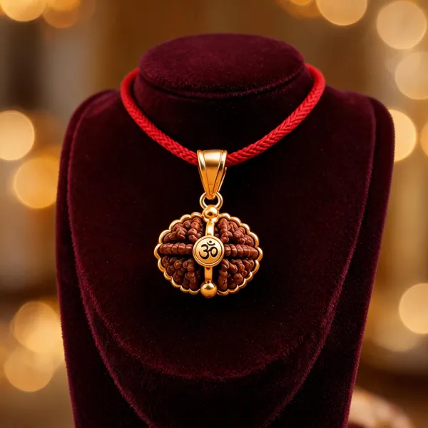 4_Mukhi_Rudraksha_Pendant_With_Om_Charm