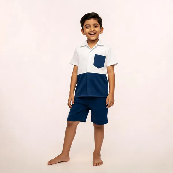 Blue_Cotton_Casual_Shirt_Shorts_Set_For_Boys