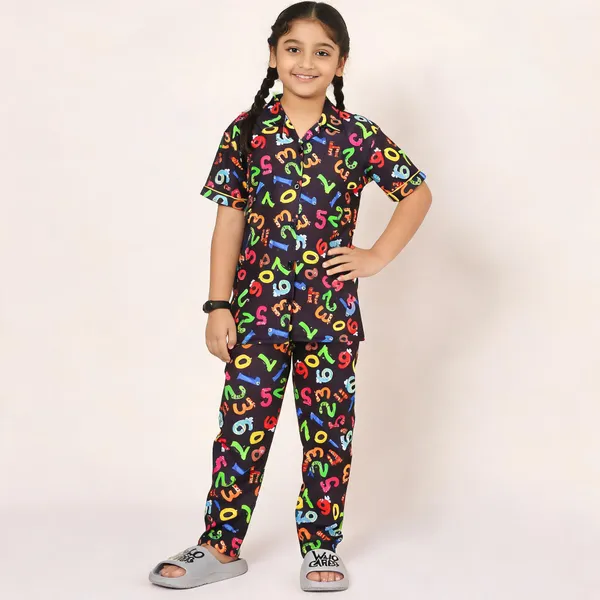 Multicolor_Cotton_Printed_Nightwear_For_Girls
