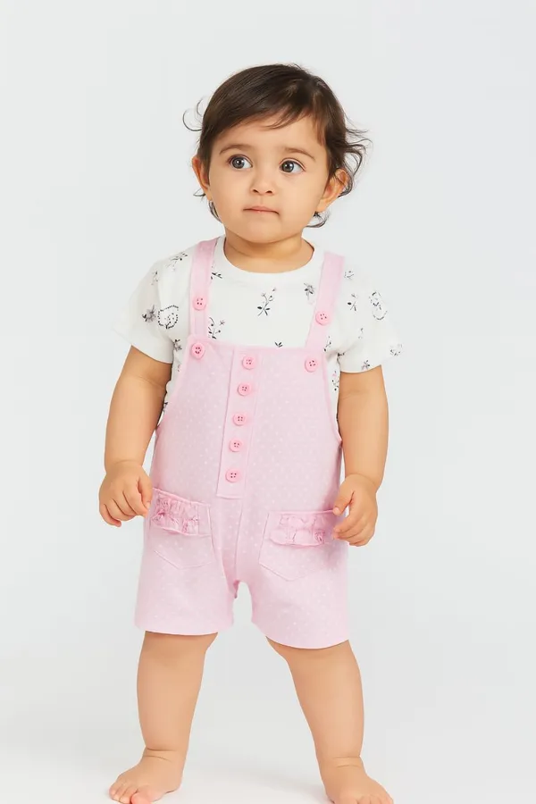 Multicolor_Cotton_Polka_Print_Dungaree_For_Baby_Boys_&_Girls