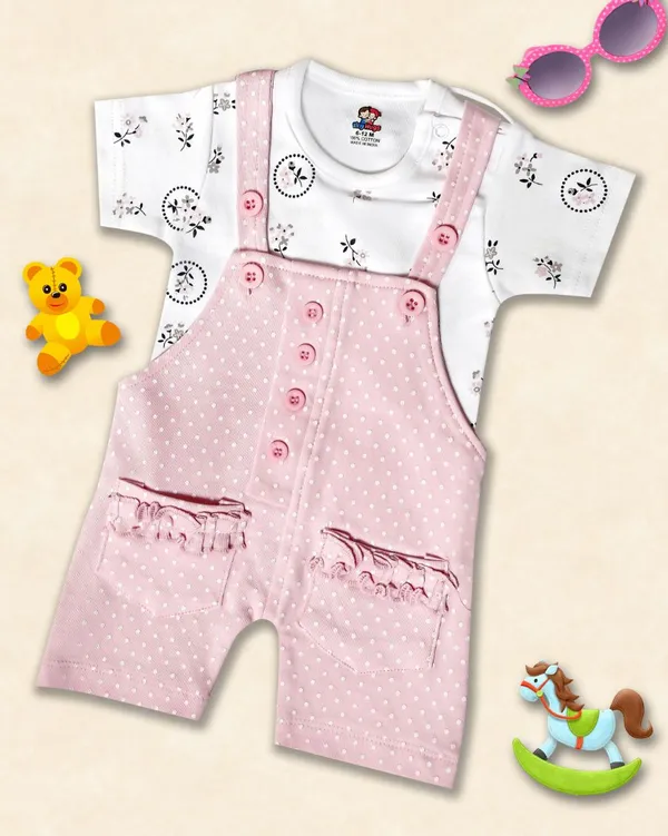Multicolor_Cotton_Polka_Print_Dungaree_For_Baby_Boys_&_Girls