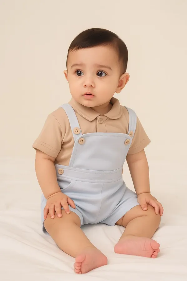 Multicolor_Cotton_Polka_Print_Dungaree_For_Baby_Boys_&_Girls