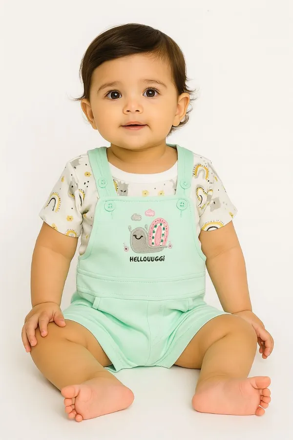 Light_Green_Cotton_Polka_Print_Dungaree_For_Baby_Boys_&_Girls