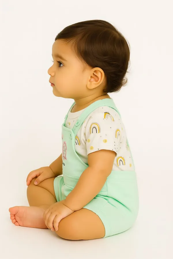 Light_Green_Cotton_Polka_Print_Dungaree_For_Baby_Boys_&_Girls