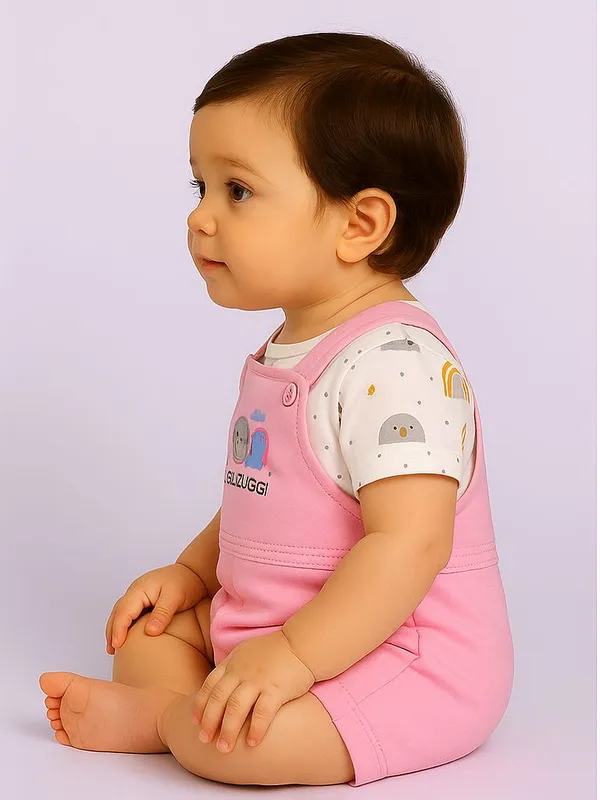 Pink_Cotton_Polka_Print_Dungaree_For_Baby_Boys_&_Girls