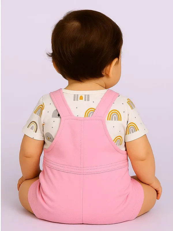 Pink_Cotton_Polka_Print_Dungaree_For_Baby_Boys_&_Girls