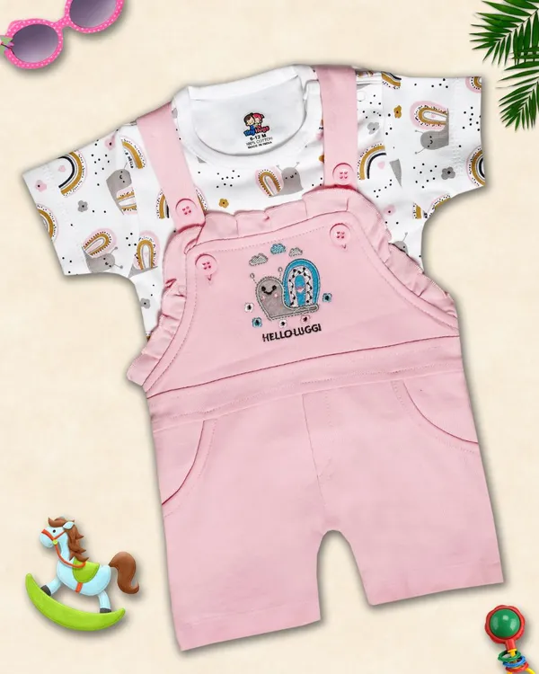 Pink_Cotton_Polka_Print_Dungaree_For_Baby_Boys_&_Girls